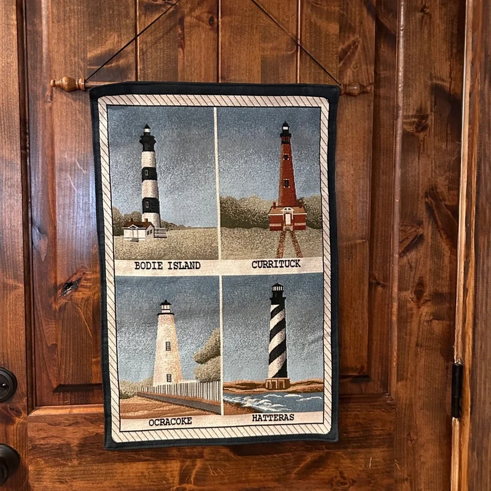 North‎ Carolina Lighthouse Tapestry Wall Hanging Coastal Nautical Decor